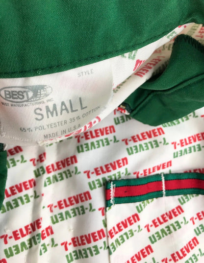 7 Eleven Full Zip 80's Employee Uniform AOP Gucci Stripe Shirt