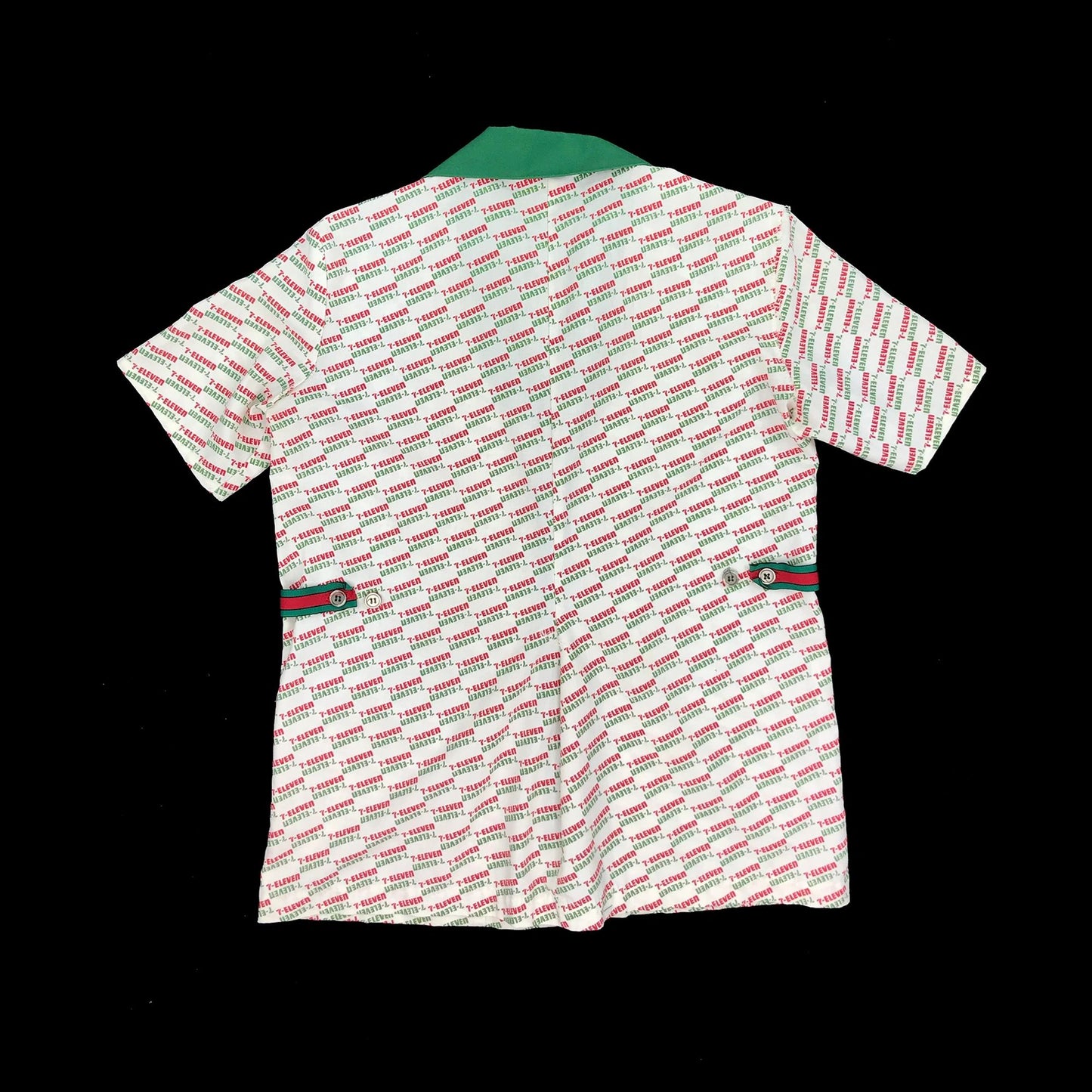 7 Eleven Full Zip 80's Employee Uniform AOP Gucci Stripe Shirt
