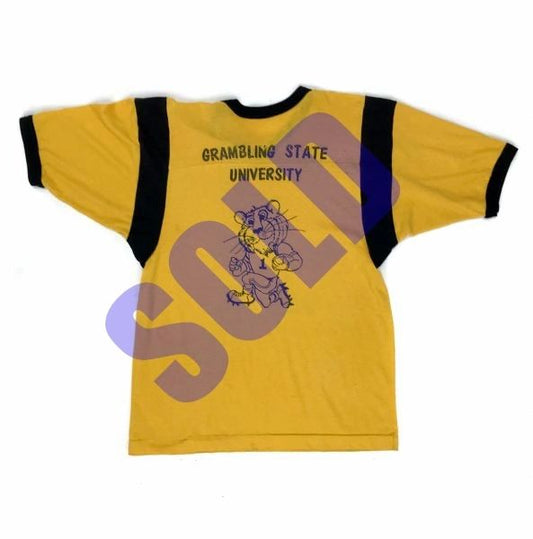Grambling State University 70's Thin Cut & Sew Ringer Poly Blend Tee