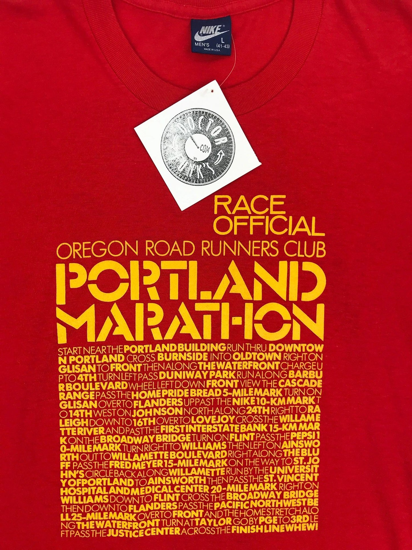 Nike Blue Tag 50/50 Portland Marathon Shirt Made in USA