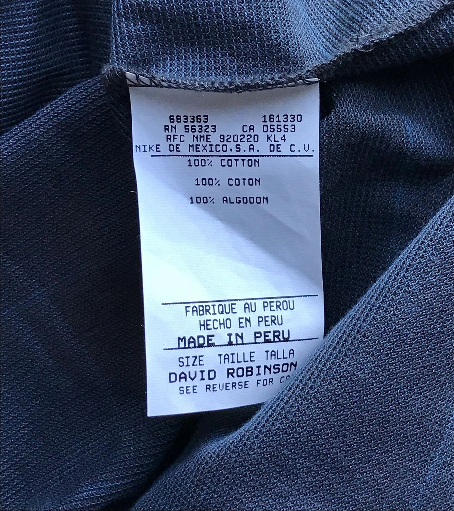 Nike David Robinson Custom Tailored Tall Golf Shirt NEW