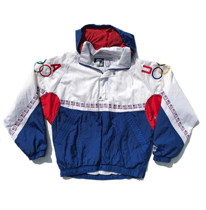 USA Olympics 90's American Flag Starter Anorak Jacket