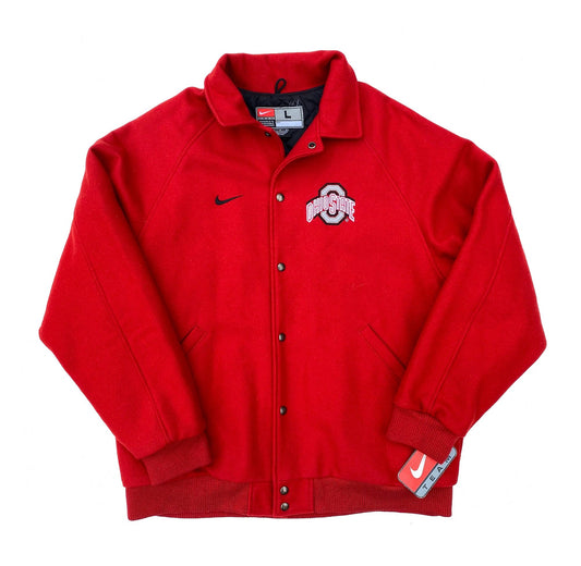 Ohio State Buckeyes Nike TEAM SPORTS Wool Letterman Jacket NEW