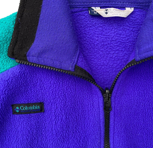 Columbia Sportswear 90's Heavy Fleece Full Zip Jacket: Aqua / Grape