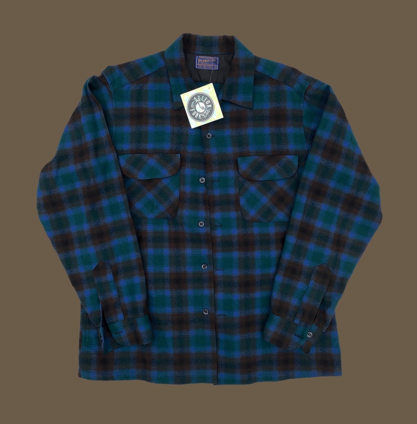 Pendleton Original Surfer "Board" Loop Collar Flannel Shirt; Medium