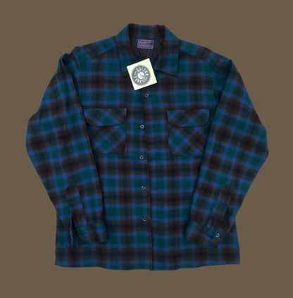 Pendleton Original Surfer "Board" Loop Collar Flannel Shirt; Medium