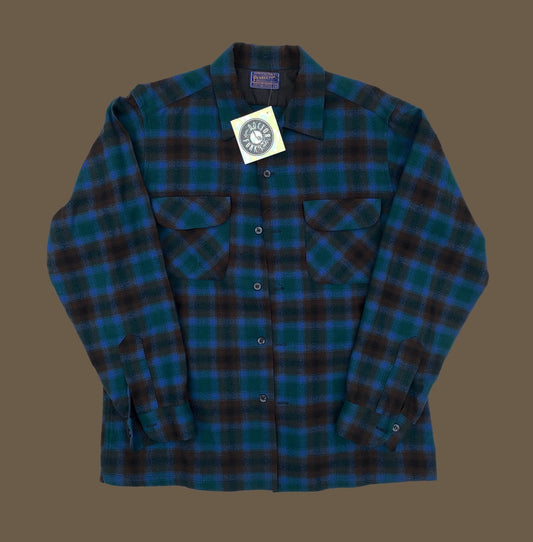 Pendleton Original Surfer "Board" Loop Collar Flannel Shirt; Medium