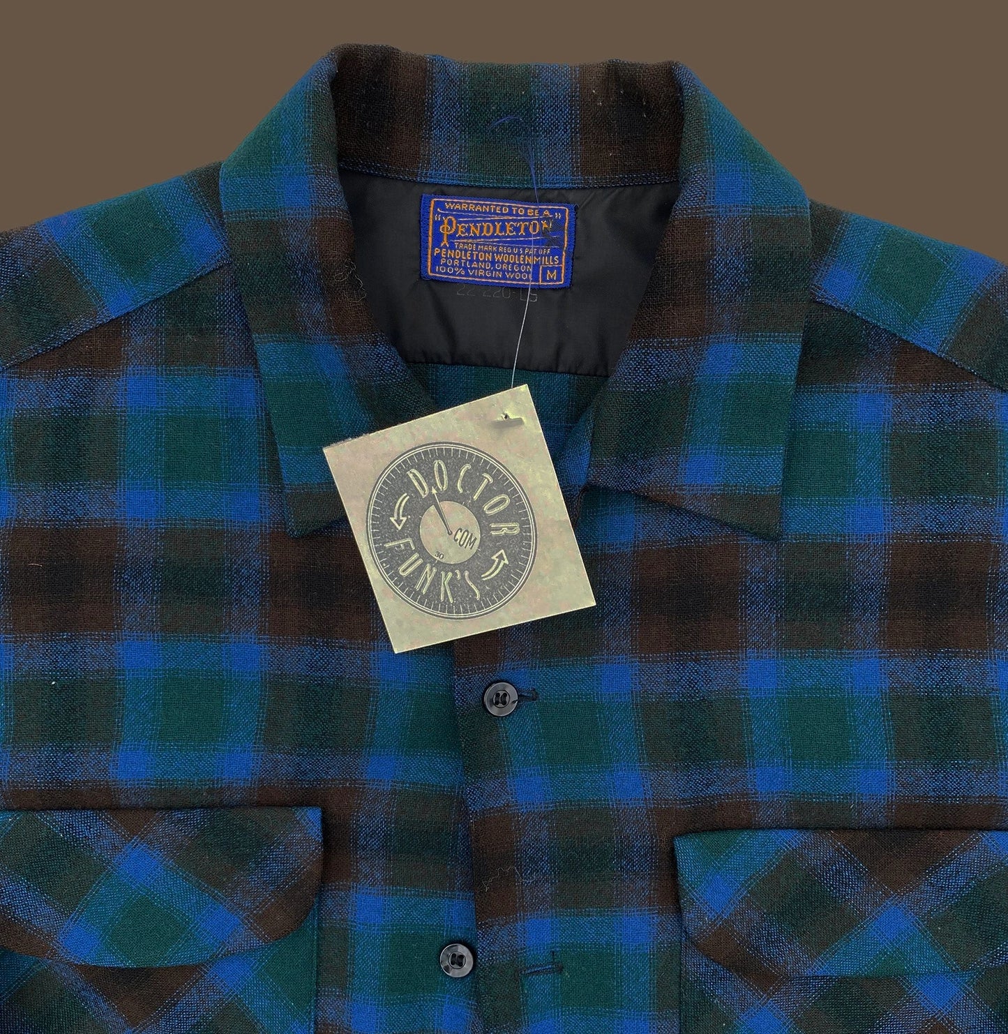 Pendleton Original Surfer "Board" Loop Collar Flannel Shirt; Medium