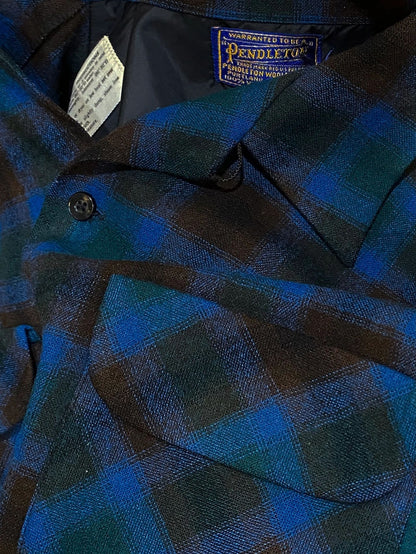 Pendleton Original Surfer "Board" Loop Collar Flannel Shirt; Medium