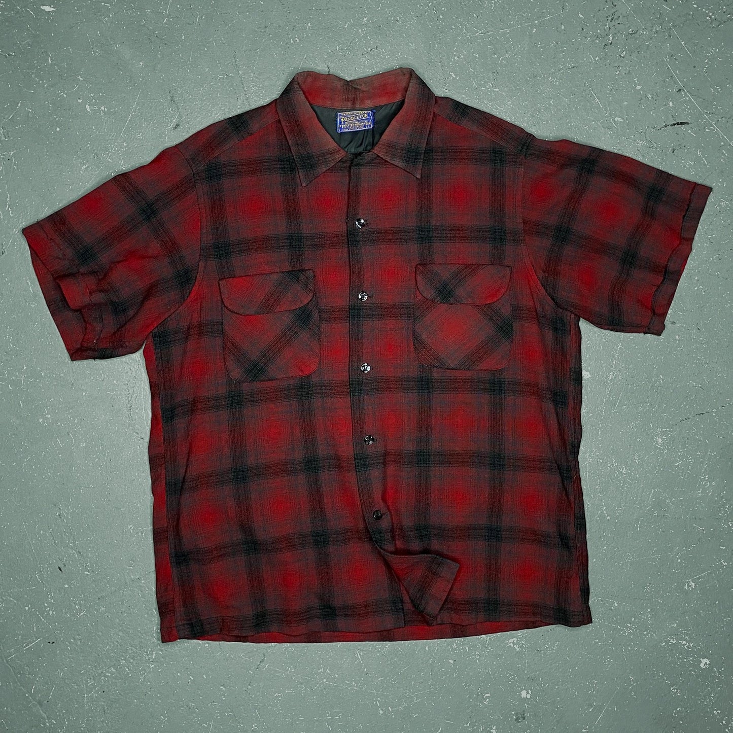 Pendleton Original Surfer "Board" Loop Collar Flannel Shirt; Large