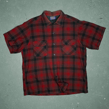 Pendleton Original Surfer "Board" Loop Collar Flannel Shirt; Large