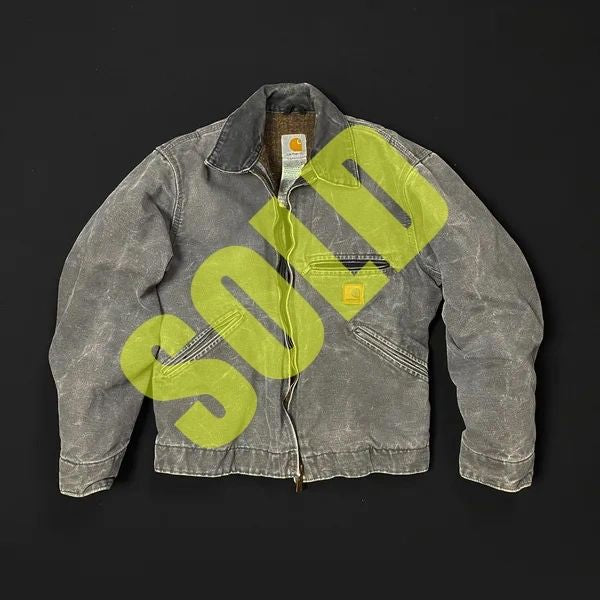Carhartt Gravel Gray Faded Detroit Work Jacket Size Small