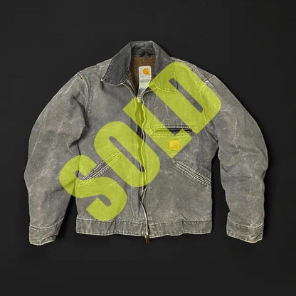 Carhartt Gravel Gray Faded Detroit Work Jacket Size Small