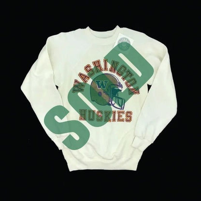 Washington Huskies Off-White 80s Crew Sweatshirt NEW