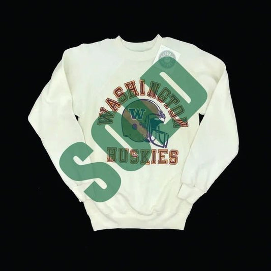 Washington Huskies Off-White 80s Crew Sweatshirt NEW