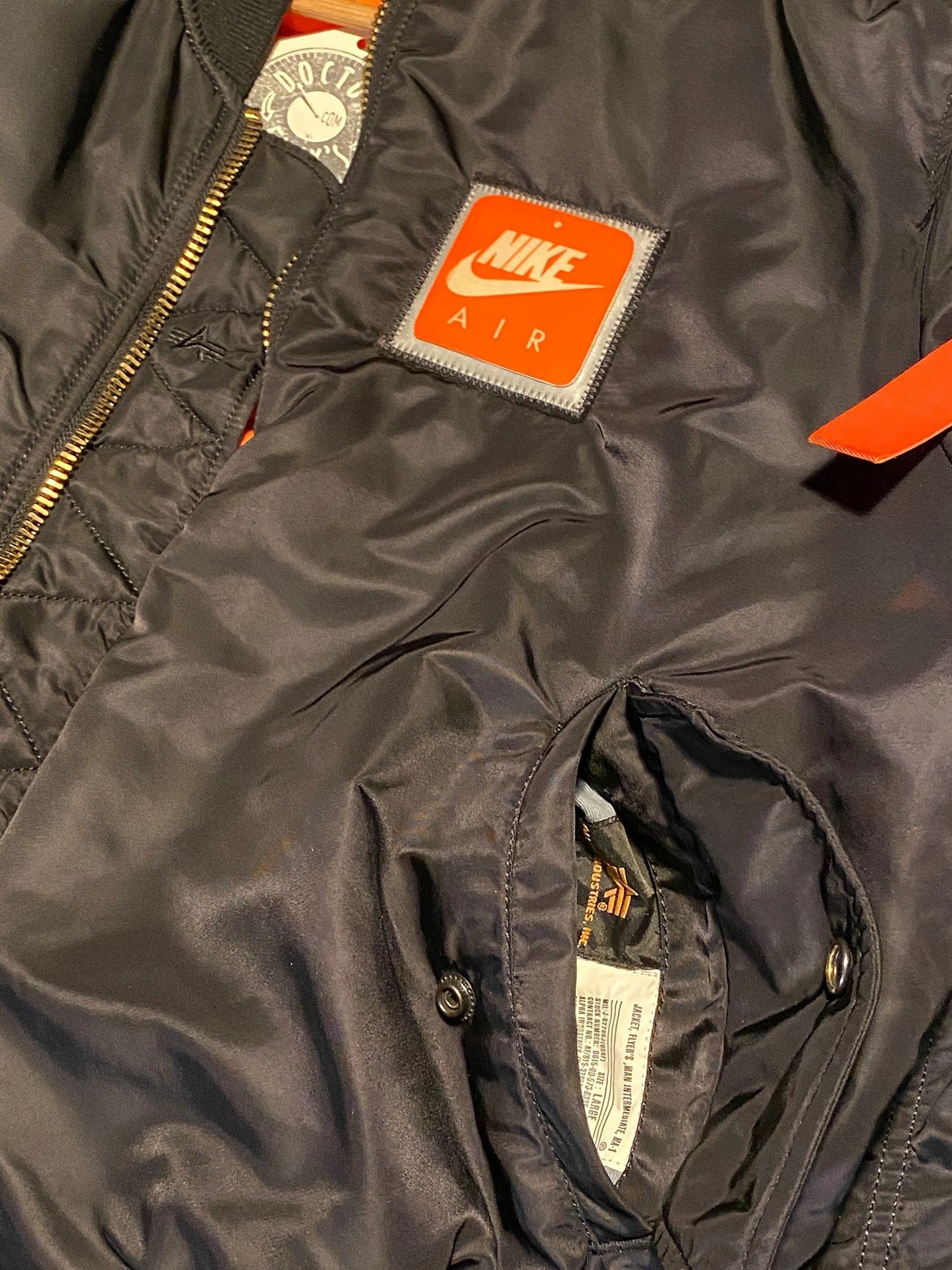 1/1 Nike Air Force 1 Official Alpha Ind. Reversible Bomber Jacket