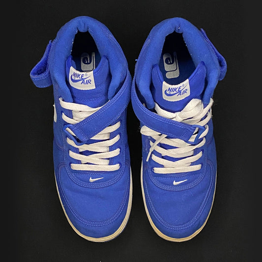 Nike Air Force 1 Blue Canvas Mids 2003 Size 12