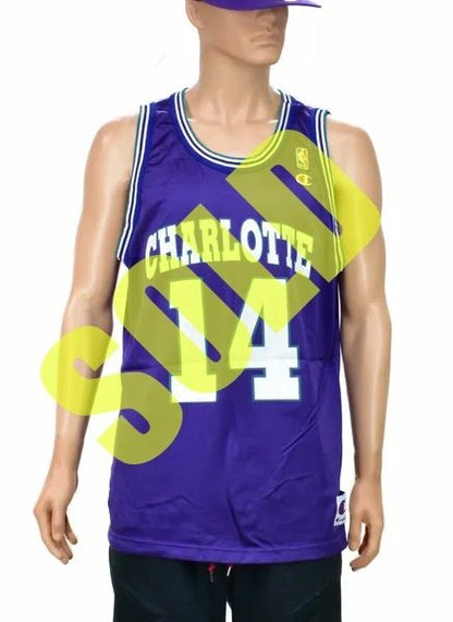 Charlotte Hornets Anthony Mason Champion Jersey Size 48