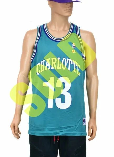 Charlotte Hornets Kendal Gill Champion Jersey Size 48