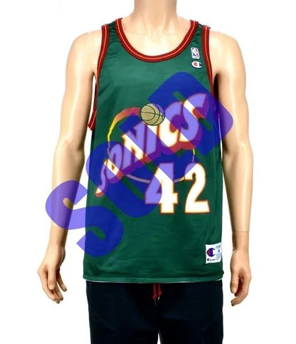 Seattle Supersonics Vin Baker Reversible Champion Jersey Size 44