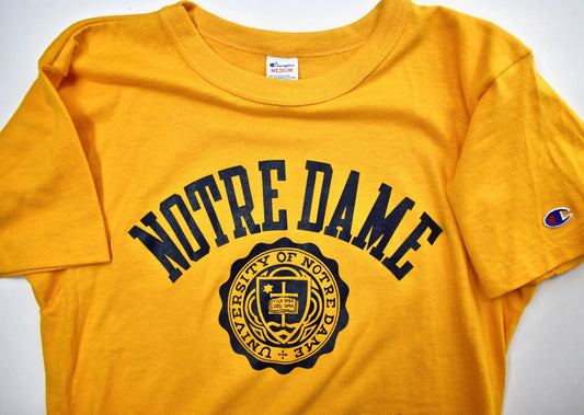 Notre Dame Original 1980s Champion T-Shirt NEW