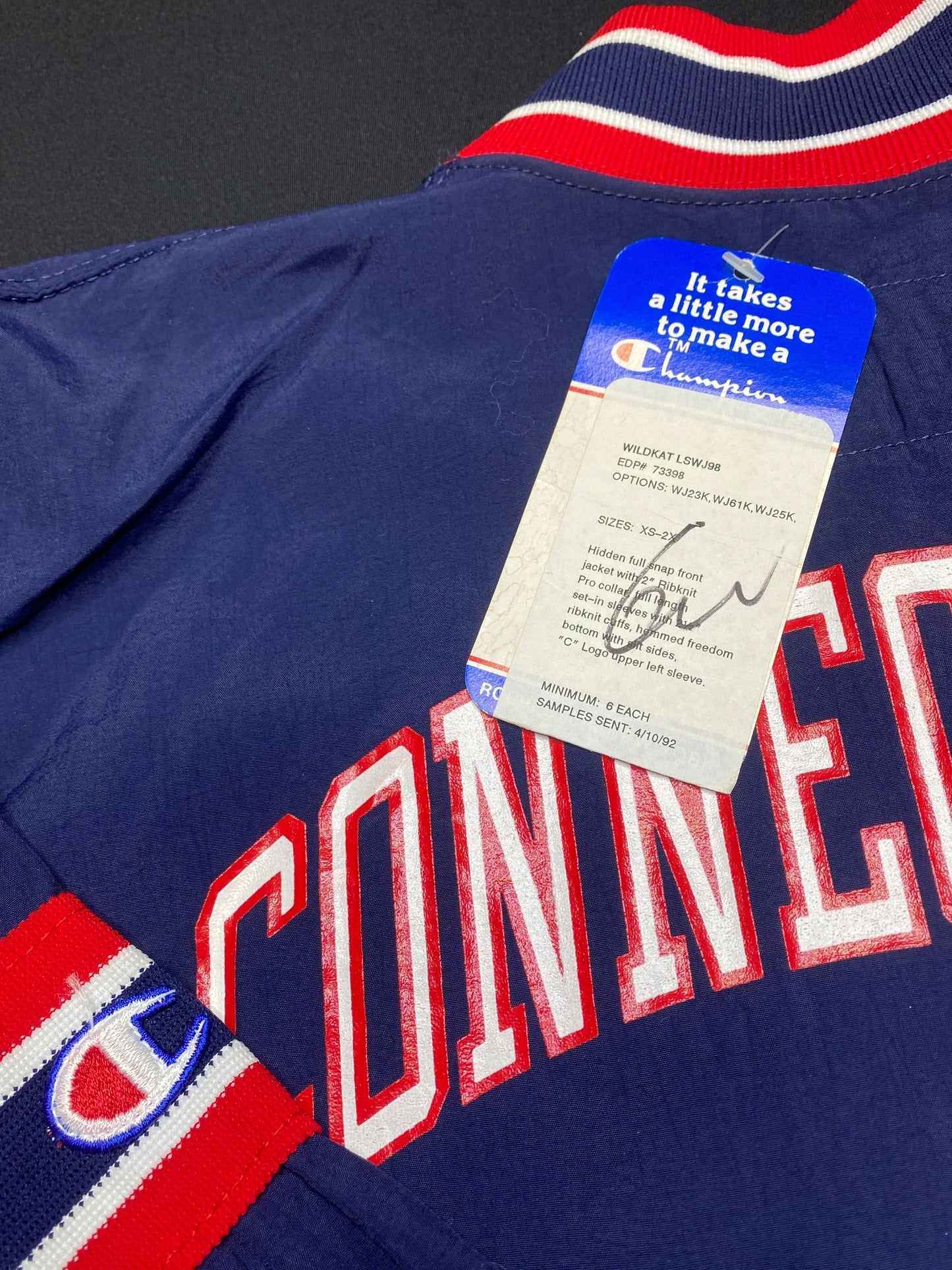 UConn Huskies 1992 Sample Champion Warm Up Jacket