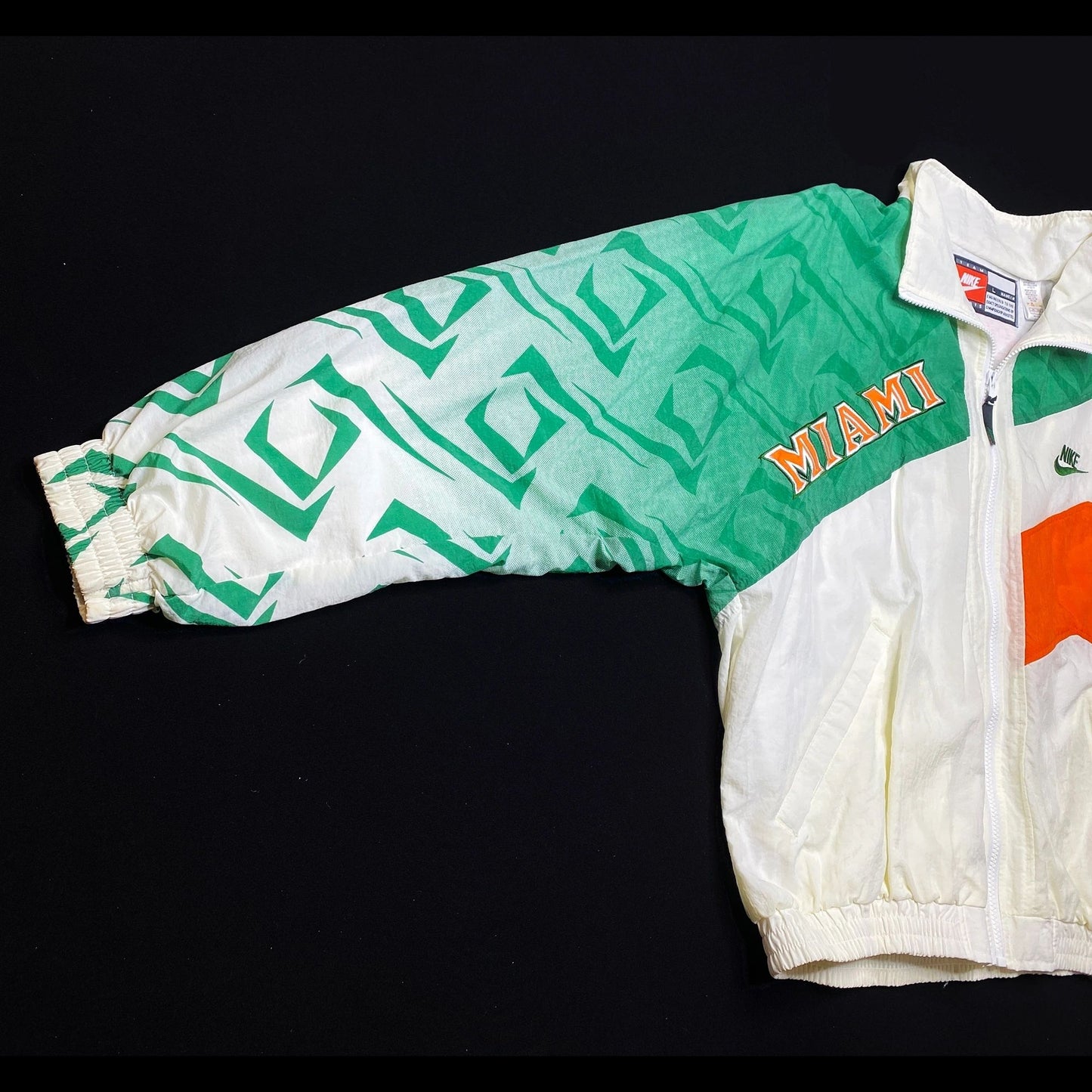 Nike Miami Hurricanes 90's Warm-up Track Jacket Size Large