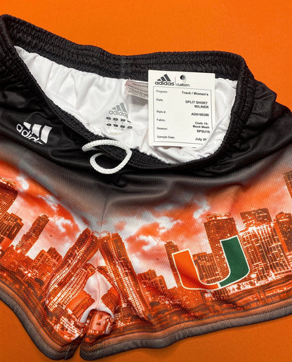 Miami Hurricanes Adidas Sample Womens Mesh Workout Shorts