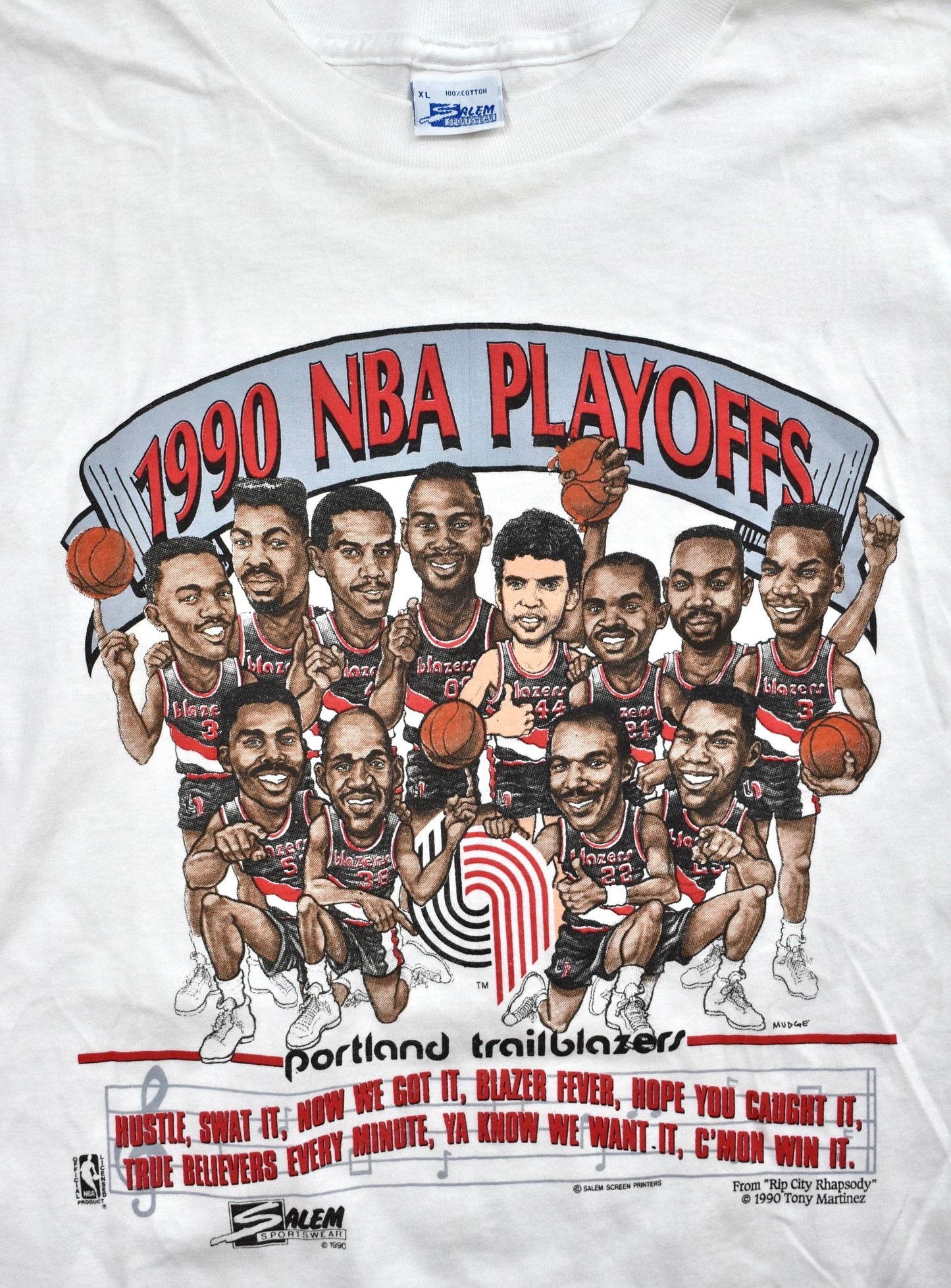 1990 Salem Sportswear Portland Trailblazers Rip-City Rhapsody T-Shirt