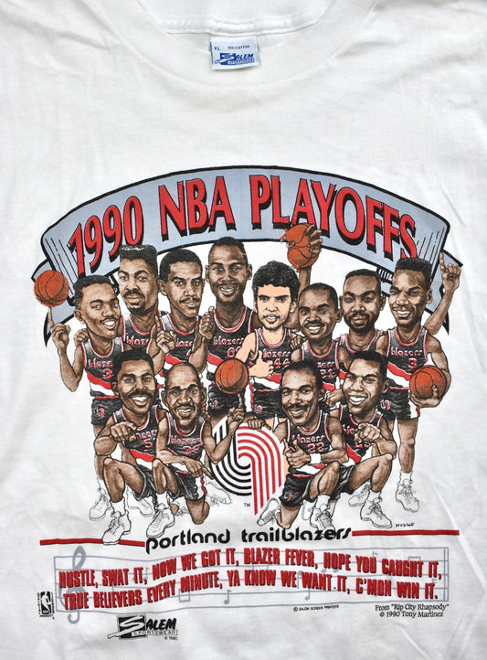 1990 Salem Sportswear Portland Trailblazers Rip-City Rhapsody T-Shirt
