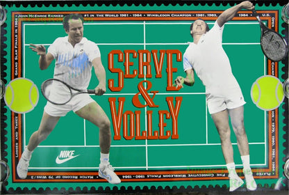 Nike John McEnroe "Serve & Volley" Poster Original 90s NEW