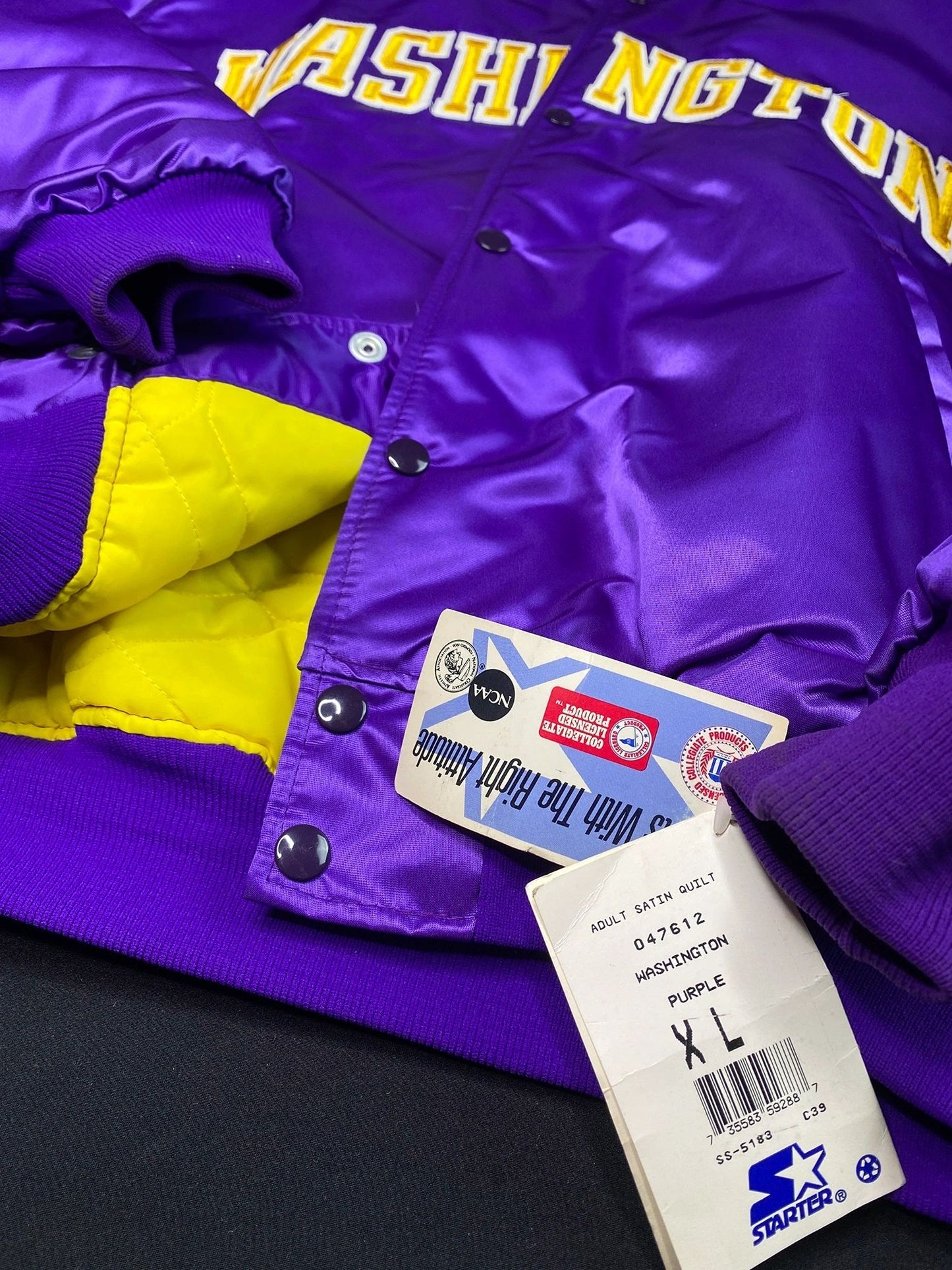 Washington Huskies 90s Starter Satin Jacket NEW w/ Tags