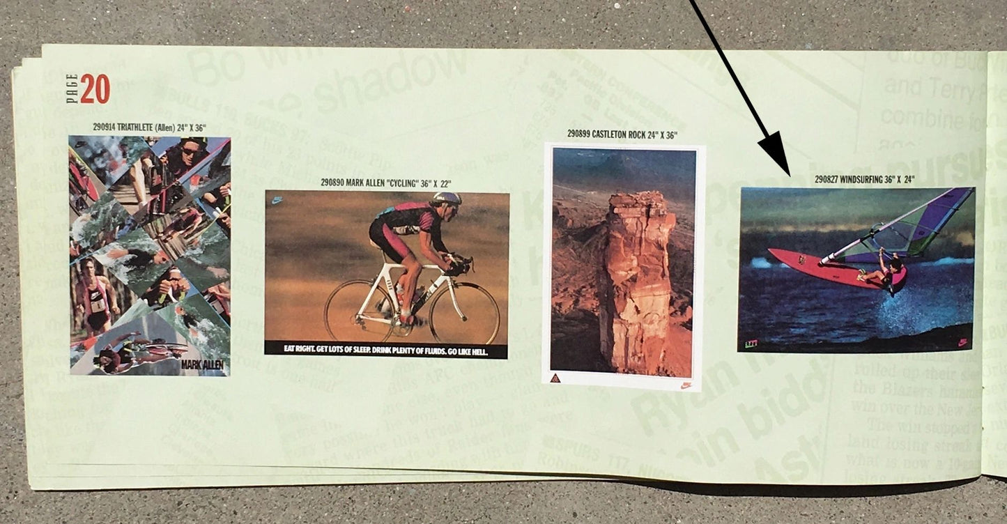 Nike Aqua Gear "Windsurfing" Poster Original 90s NEW