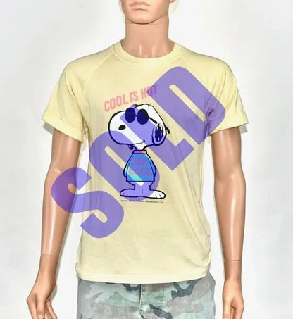 Snoopy Joe Cool 1980s Original T-shirt "COOL IS HOT"