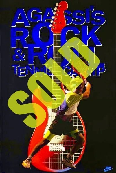 Nike Andre Agassi's Rock N' Roll Tennis Original Challenge Court Poster NEW