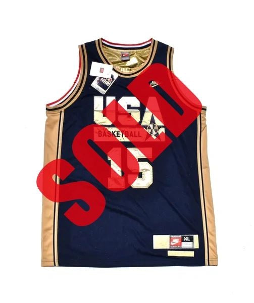 USA Dream Team Nike Authentic Magic Johnson Gold Jersey New