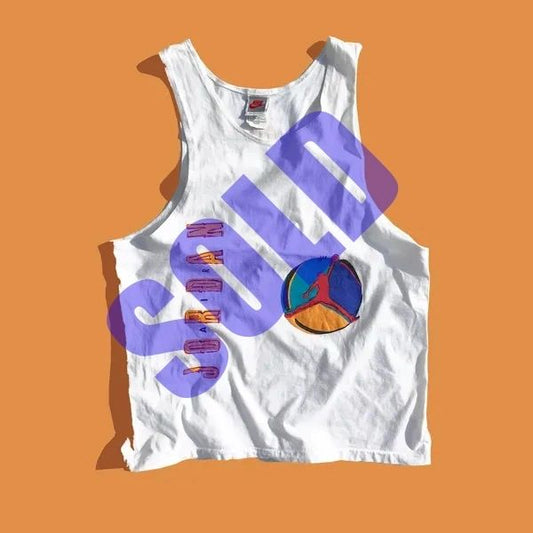 Nike Air Jordan 8 VIII Gray Tag 1993 Tank Size Large