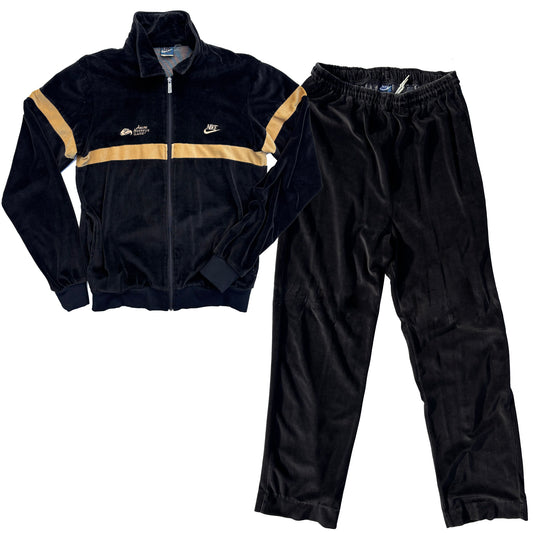 Iowa Hawkeyes Nike Blue Tag Velour 80's Warm-Up Suit