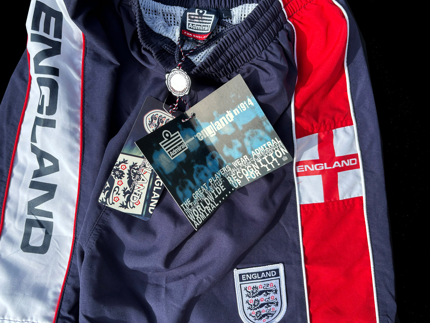 England Soccer World Cup Shorts Nylon Lined New