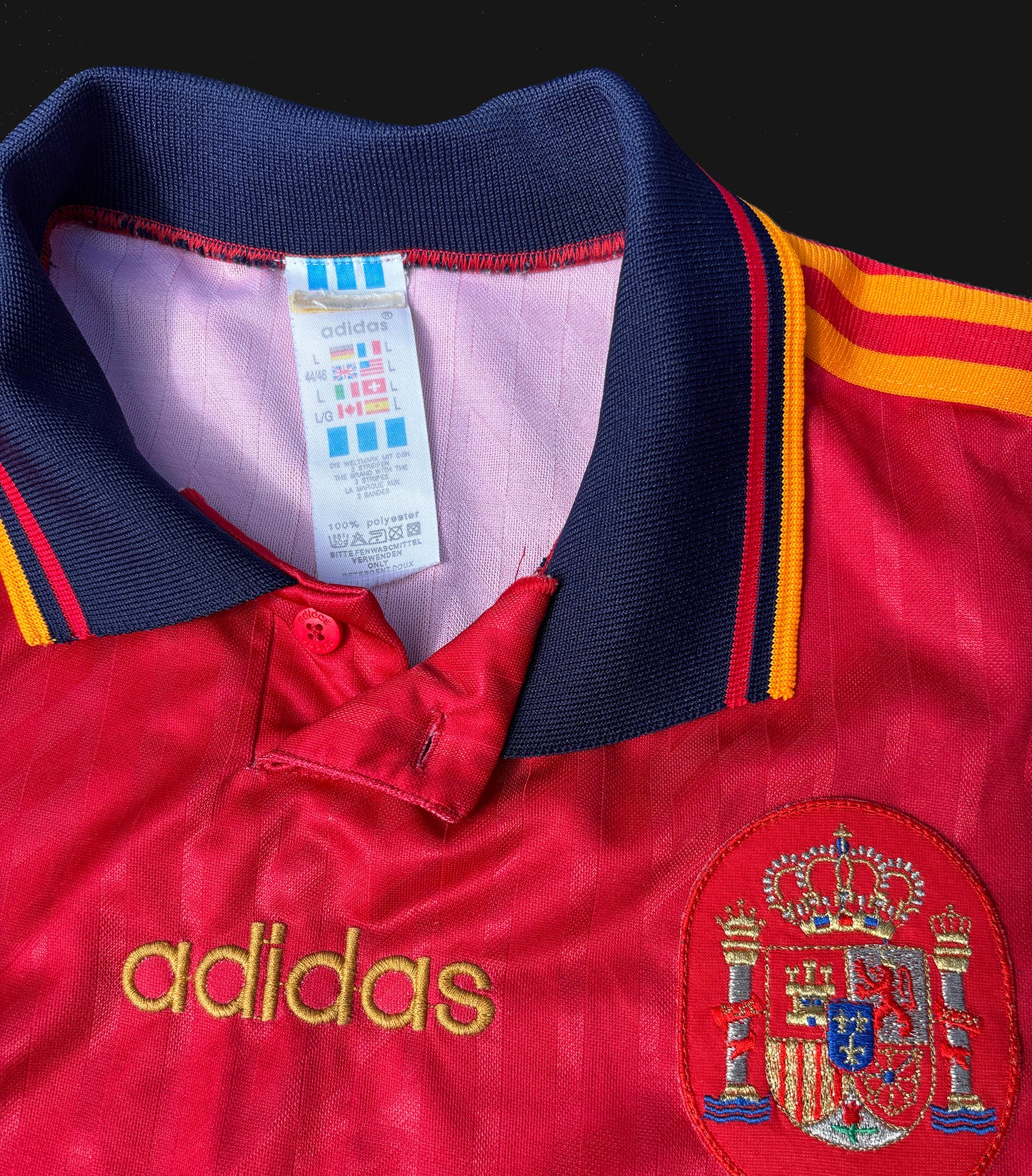 Spain 1994 Original Adidas World Cup Soccer Jersey Size Large