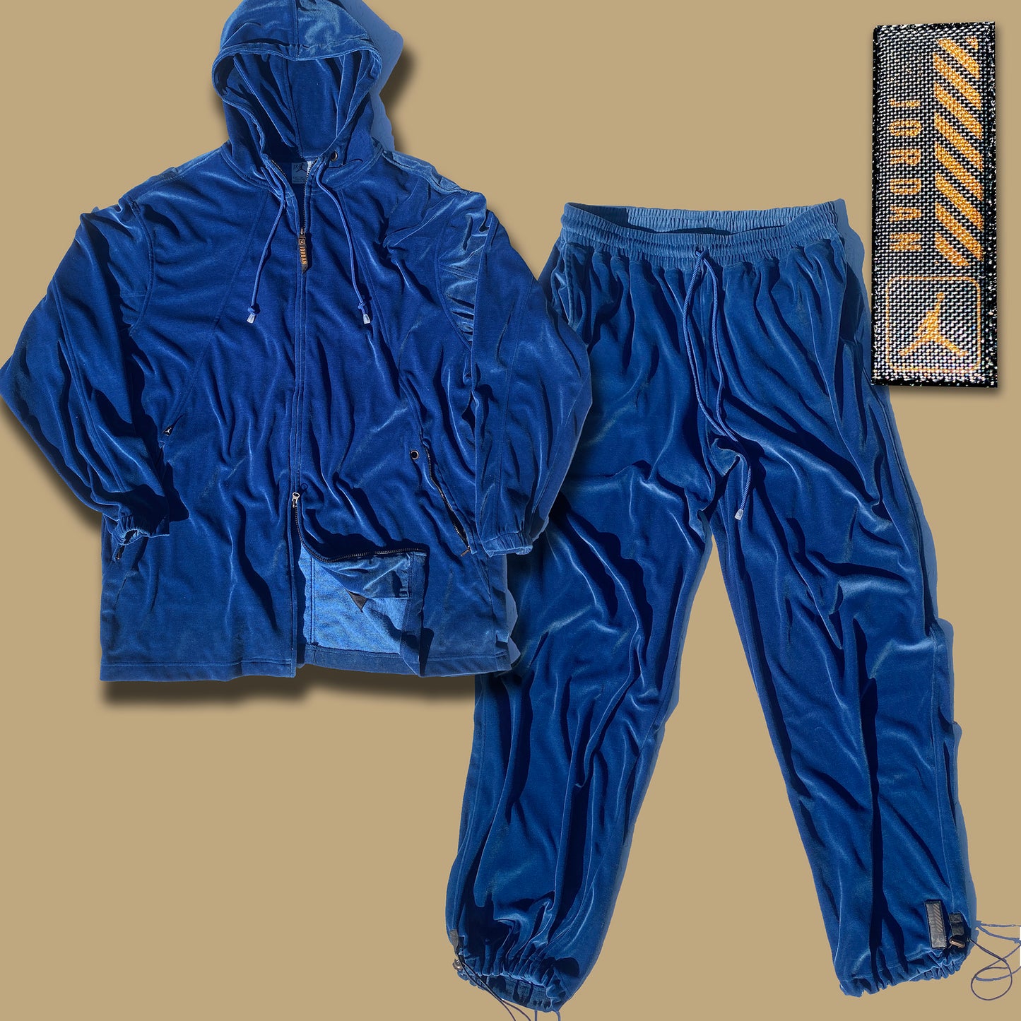 NIKE Air Jordan Velour Track Suit Jacket & Pants Y2K Size 3XL