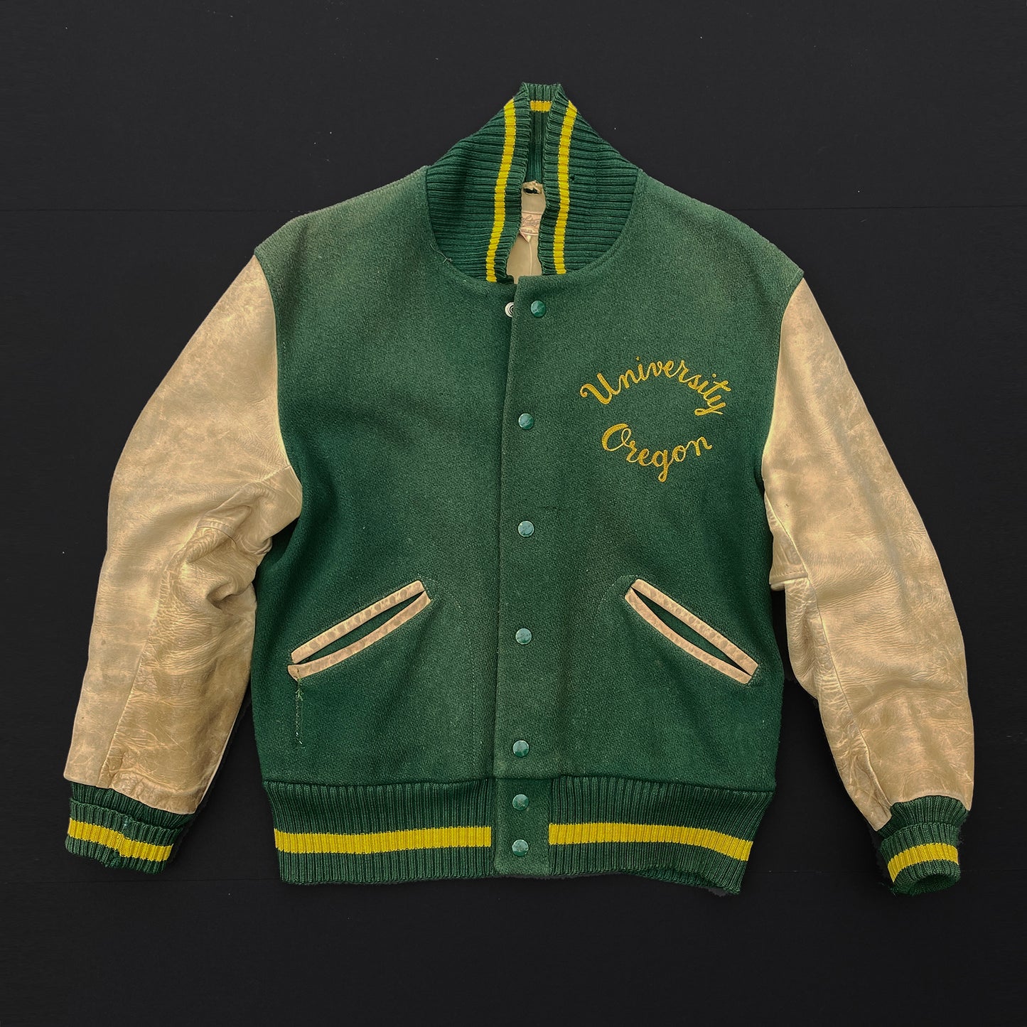 University Oregon UO Ducks 1950s Authentic Letterman Jacket HL Whiting USA