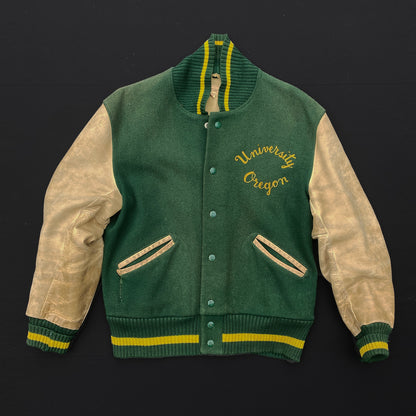 University Oregon UO Ducks 1950s Authentic Letterman Jacket HL Whiting USA