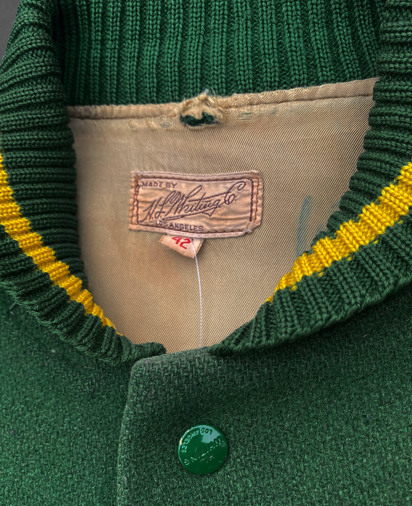 University Oregon UO Ducks 1950s Authentic Letterman Jacket HL Whiting USA
