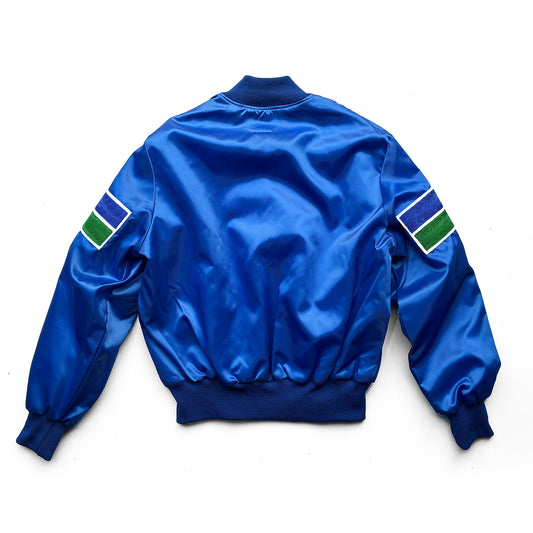 1/1 Seattle Seahawks Oversized Logos Chainstitched Satin Coaches Jacket NEW