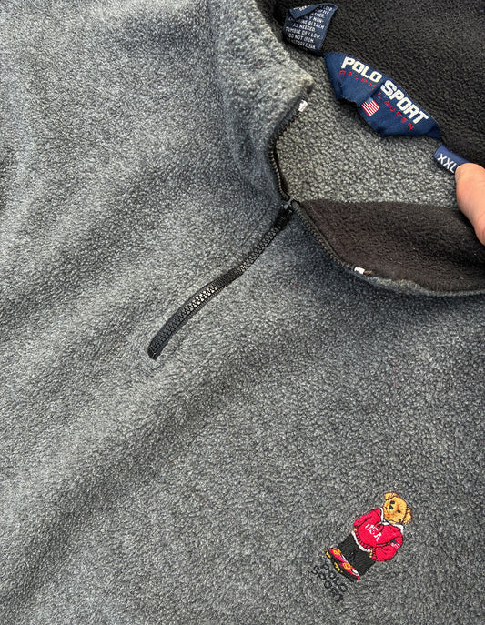 Polo Bear Ralph Lauren Made in USA 1/4 Quarter Zip Fleece Size XXL