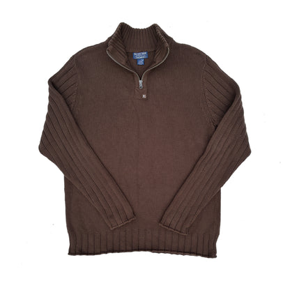 Polo Ralph Lauren Quarter Zip Knit Ribbed Sweater Size Large