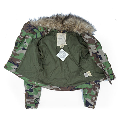 Polo Ralph Lauren Camo Motorcycle Fur Collar Crop Jacket Womens XL