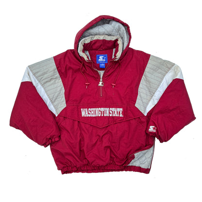 Washington State Cougars WSU Starter Puffer Pullover 90's Jacket