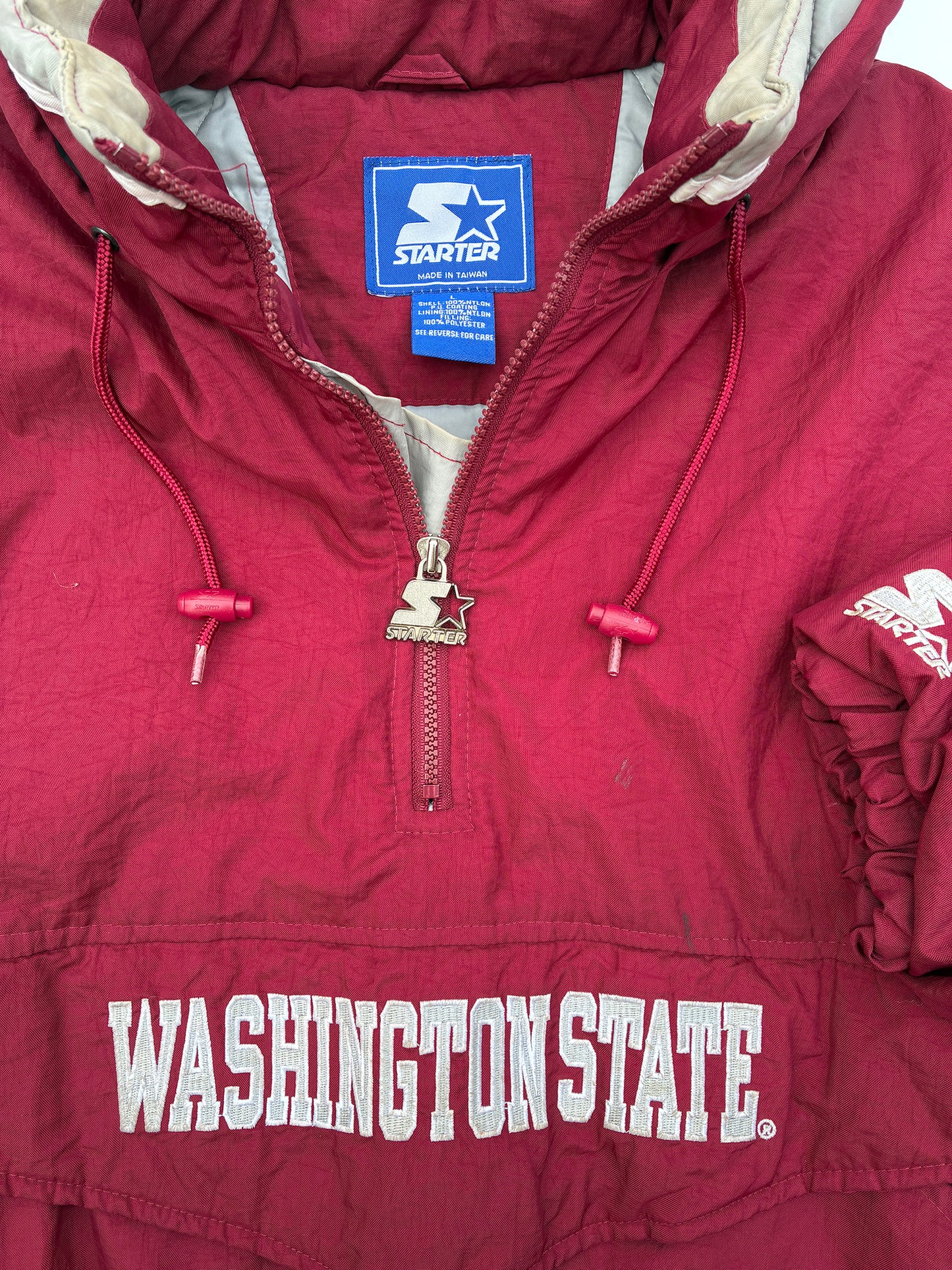 Washington State Cougars WSU Starter Puffer Pullover 90's Jacket